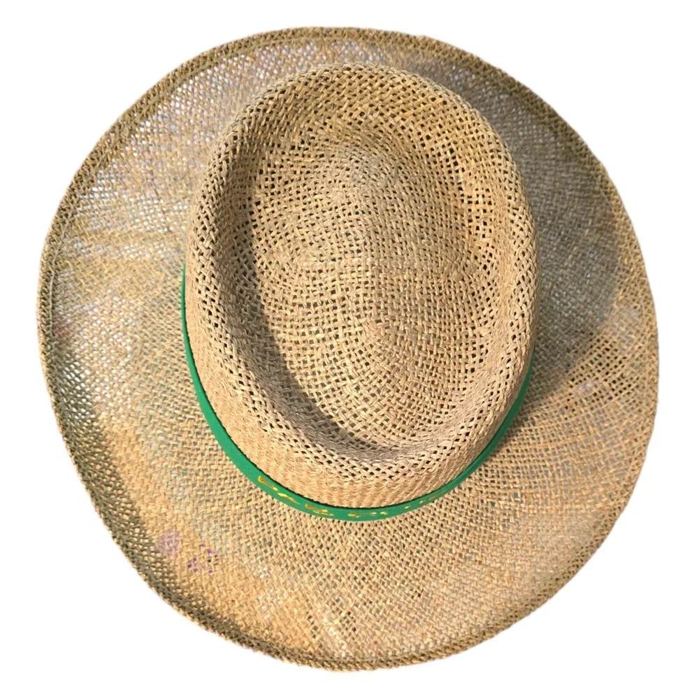Kangol Straw‎ WGA Golf Hat Par Club Green Band
